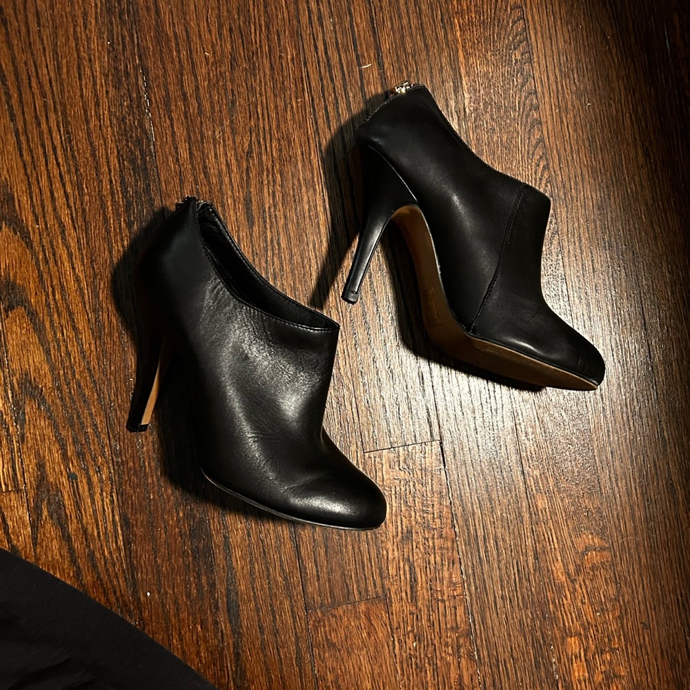 Black high heel booties